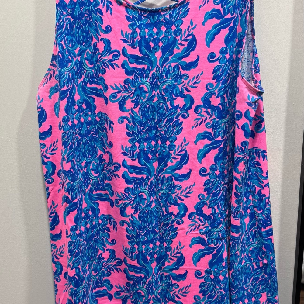 Lilly Pulitzer Pink and Blue Sleeveless Printed Dress